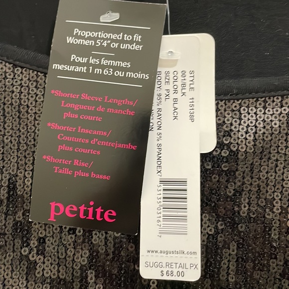 August Silk black sequence top (sz pxl) - Picture 3 of 10